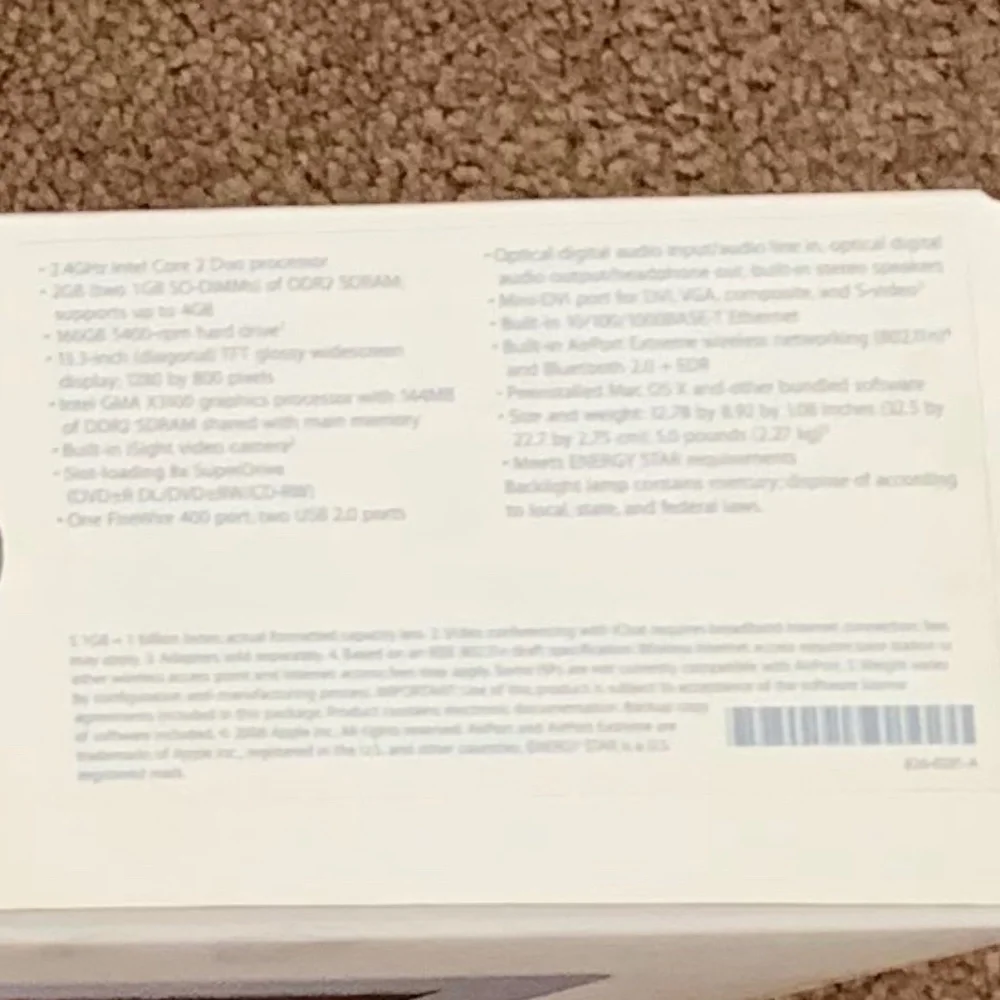 Apple MacBook Box (Empty) for Display/Nostalgia